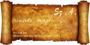 Szajkó Antal névjegykártya